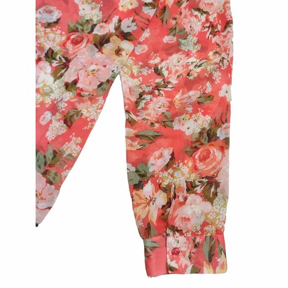 KUT FROM THE KLOTH Coral Floral Blouse Top Plus Size 2X Summertime Loose Comfy - Picture 8 of 13